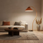 Scandinavian Wood Floor Lamp With Warm LED Glow for Living Room — Halden Lighting