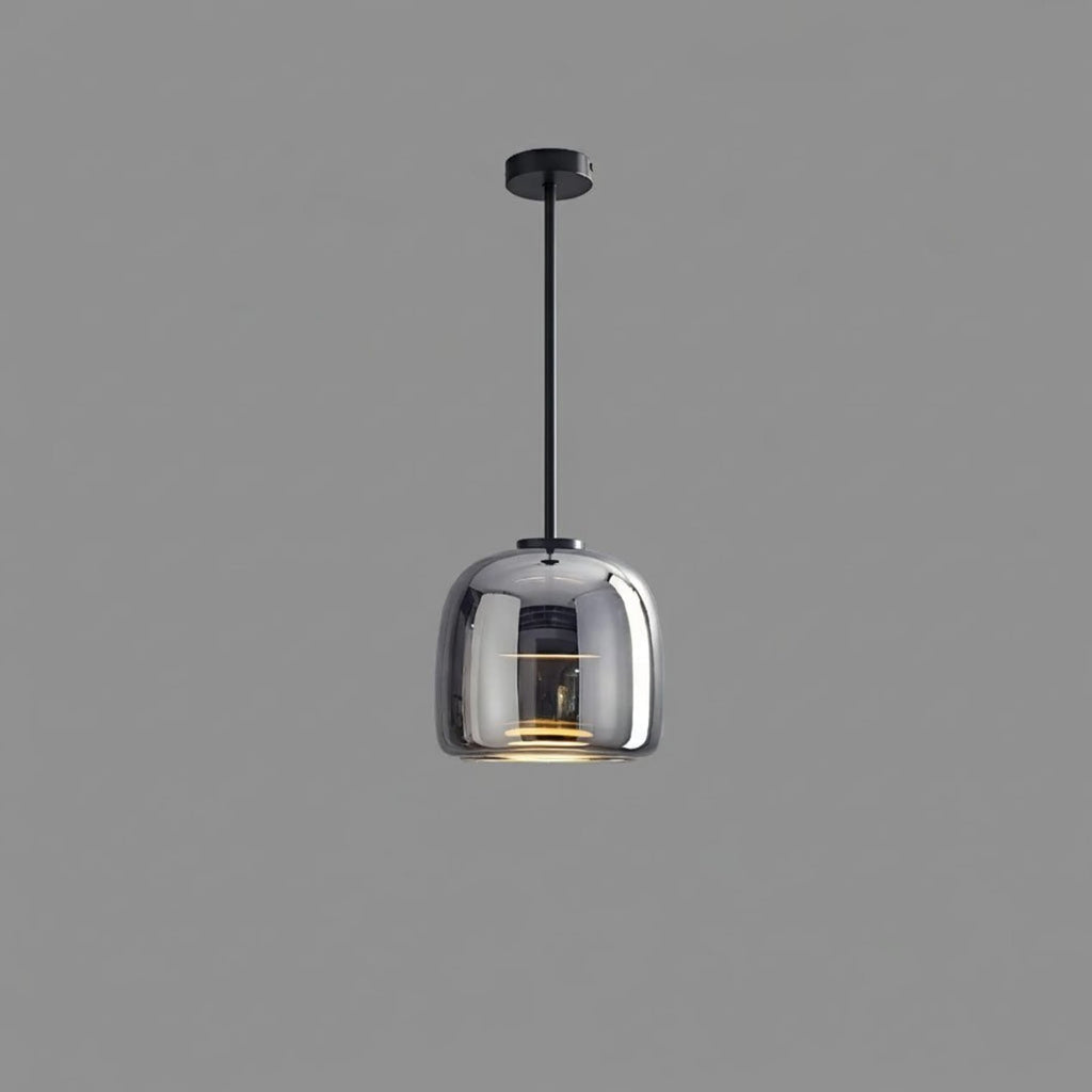 Modern Glass Pendant Light With USB Rechargeable Battery in Black — Halden Lighting
