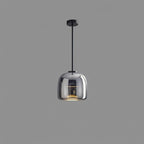 Modern Glass Pendant Light With USB Rechargeable Battery in Black — Halden Lighting