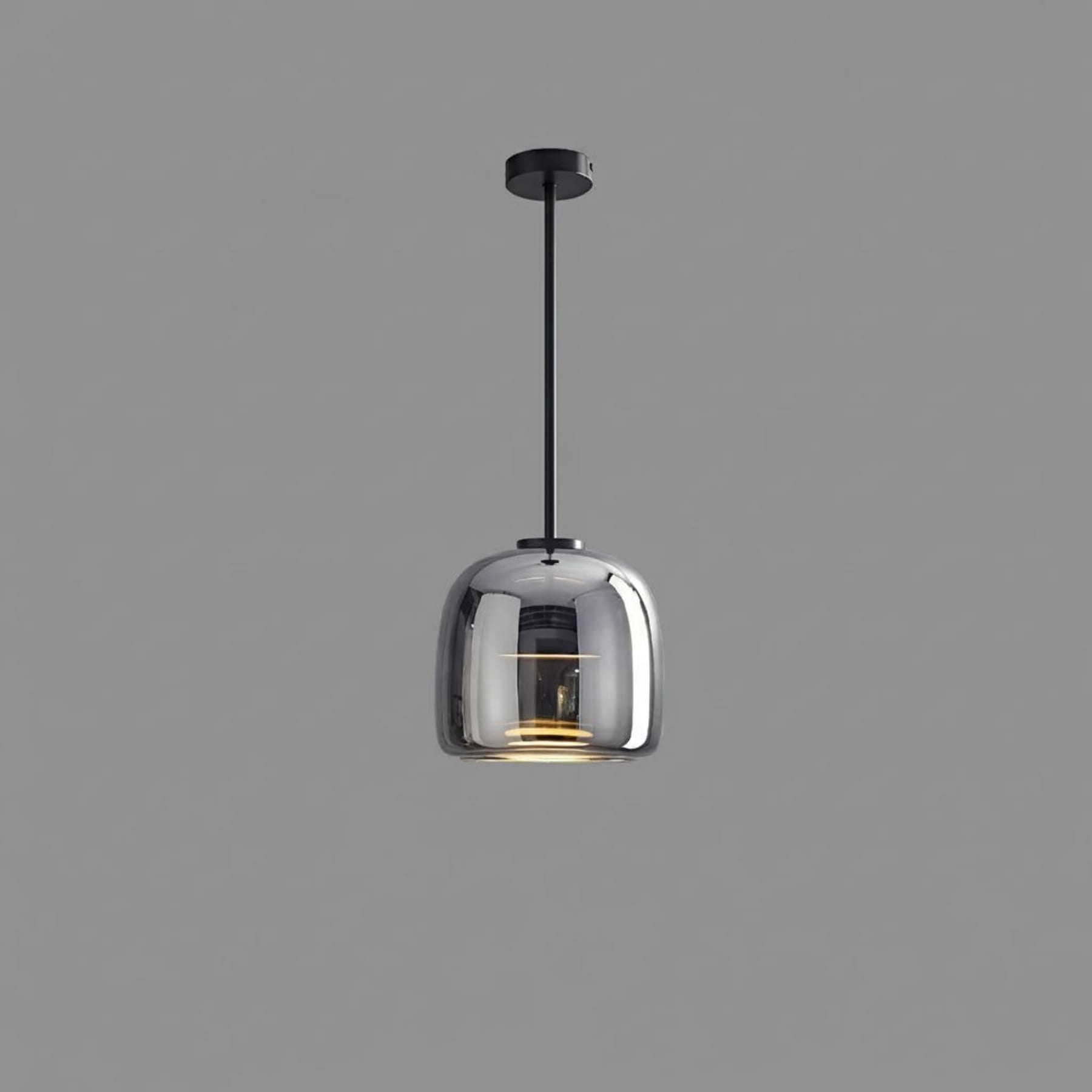 Modern Glass Pendant Light With USB Rechargeable Battery in Black — Halden Lighting
