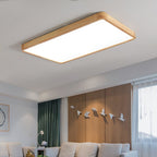 Scandinavian Wood Flush Mount Ceiling Light With Slim Profile — Halden Lighting