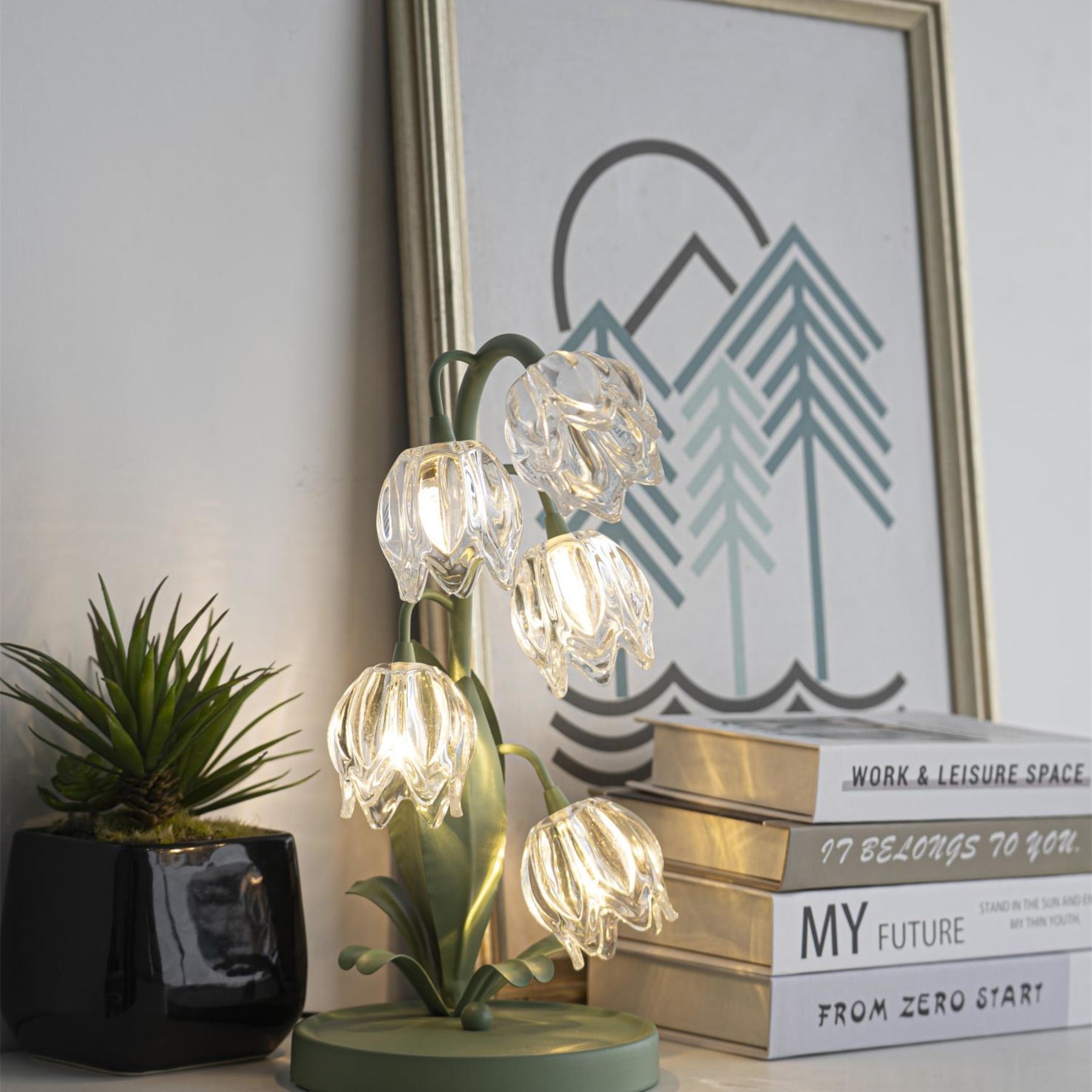 Retro Glass Table Lamp With Warm LED Glow — Halden Lighting
