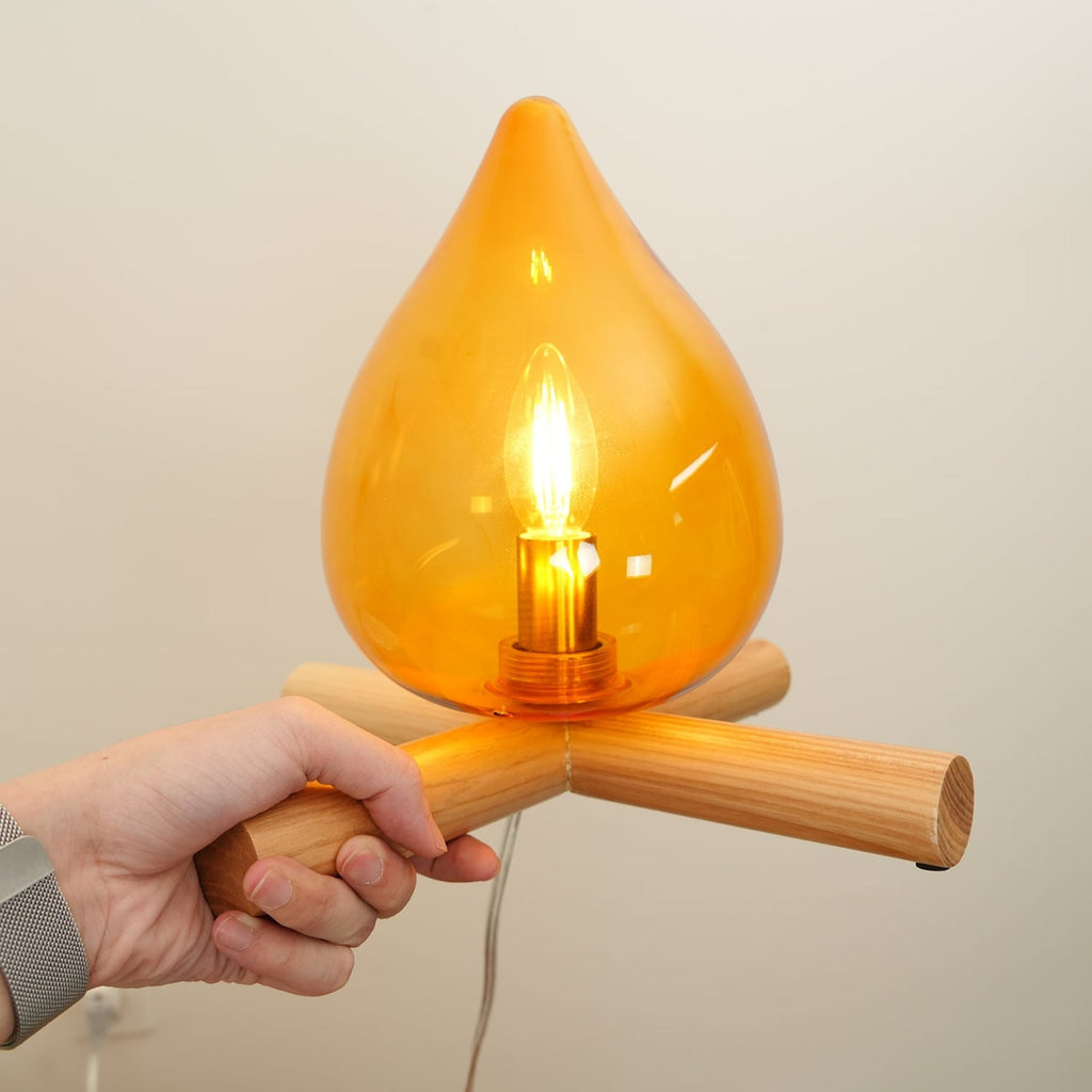 Modern Bamboo and Wood Table Lamp With Warm LED Glow — Halden Lighting