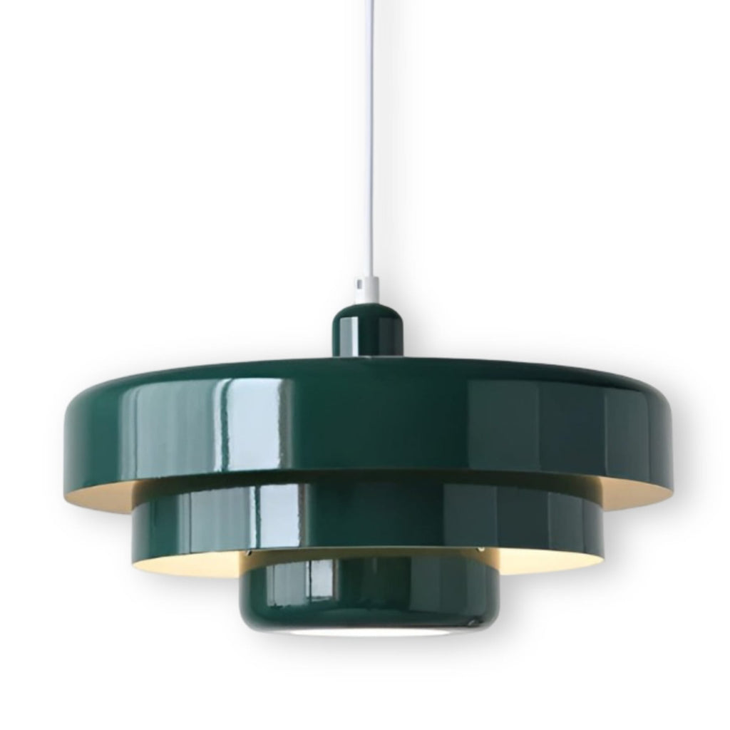 Retro Glass Pendant Light With Warm LED Glow in Green — Halden Lighting