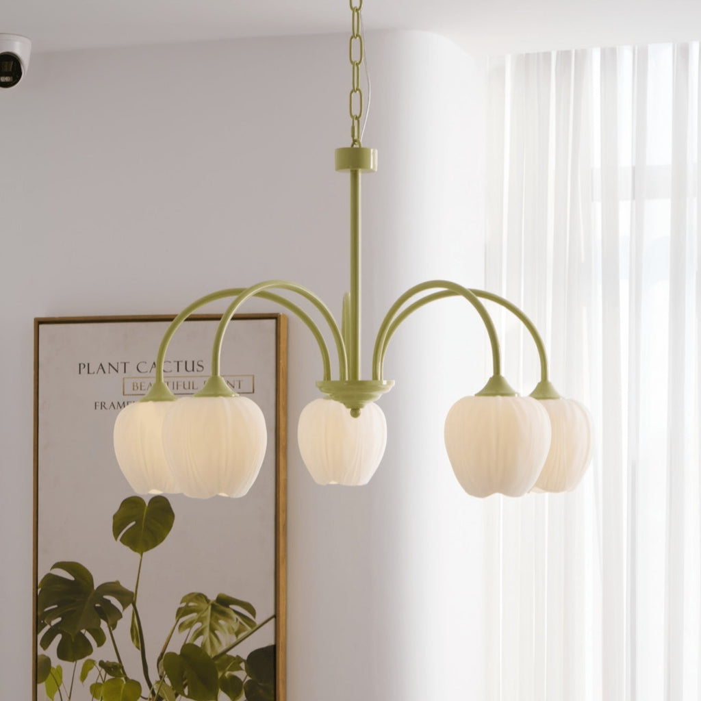 Retro Metal And Glass Chandelier With Included Bulbs For Living Room — Halden Lighting