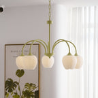 Retro Metal And Glass Chandelier With Included Bulbs For Living Room — Halden Lighting