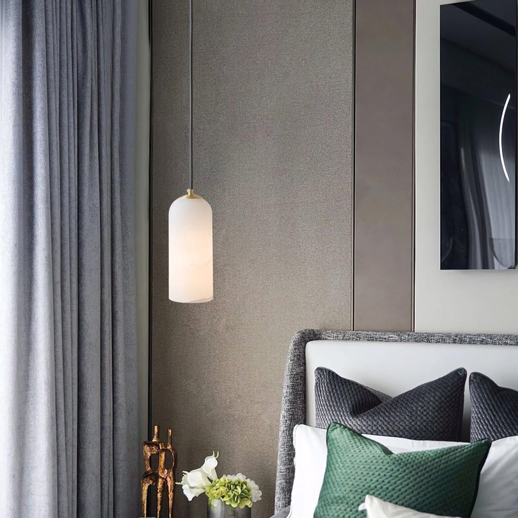 Modern Marble Pendant Light With Warm LED Glow — Halden Lighting