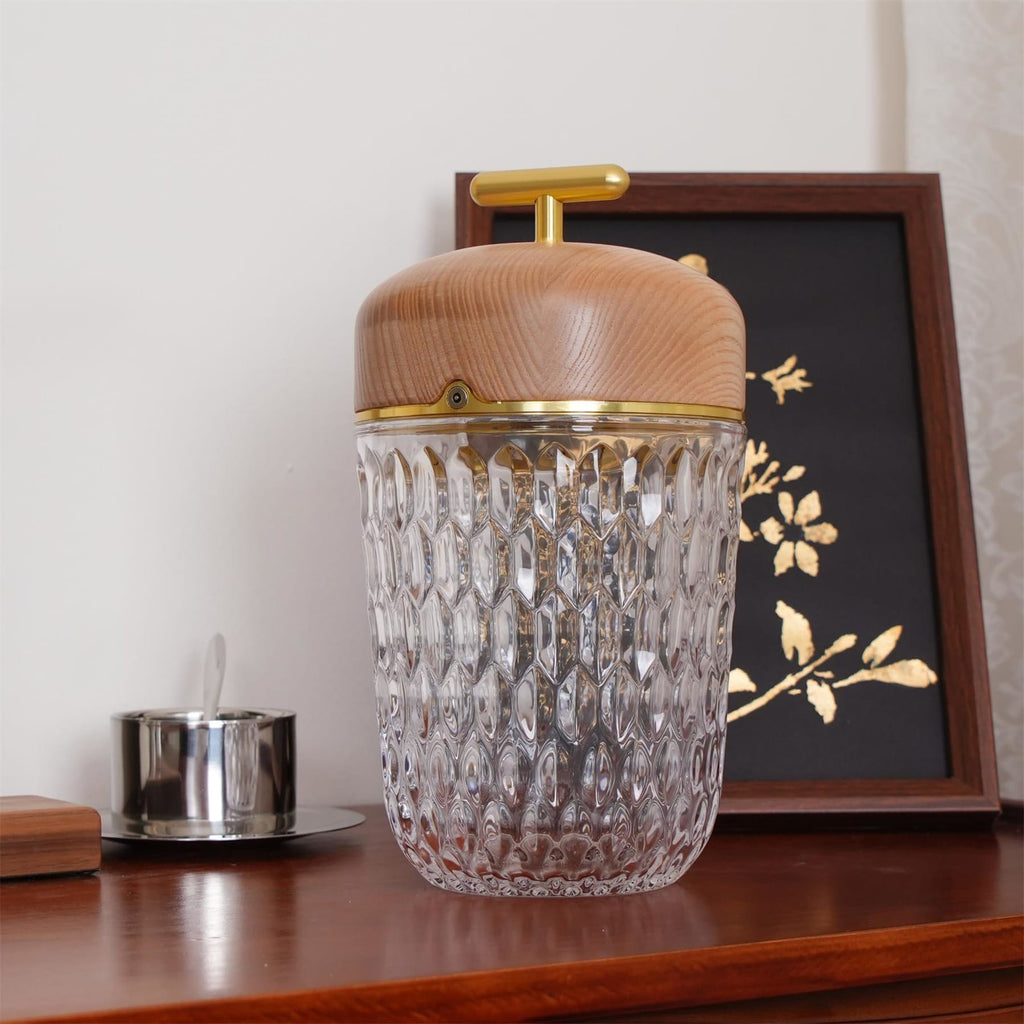 Modern Glass Table Lamp With USB Plug-In Convenience — Halden Lighting