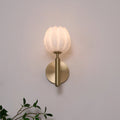 Modern Metal Wall Light With Integrated LED for Living Room in White — Halden Lighting