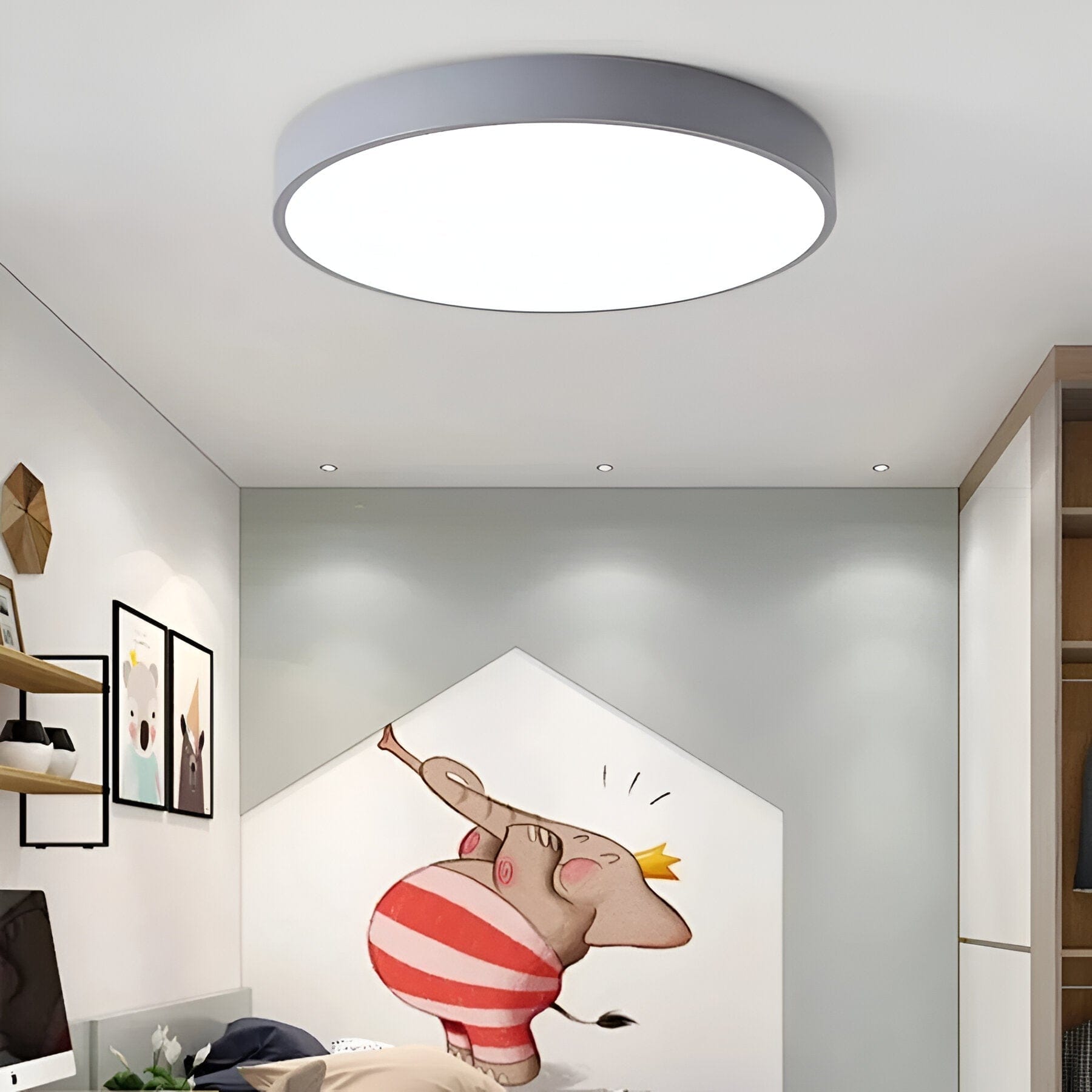 Modern Metal Flush Mount Ceiling Light With Stepless Dimming — Halden Lighting