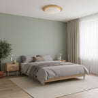 Scandinavian Wood Flush Mount Ceiling Light for Living Room — Halden Lighting