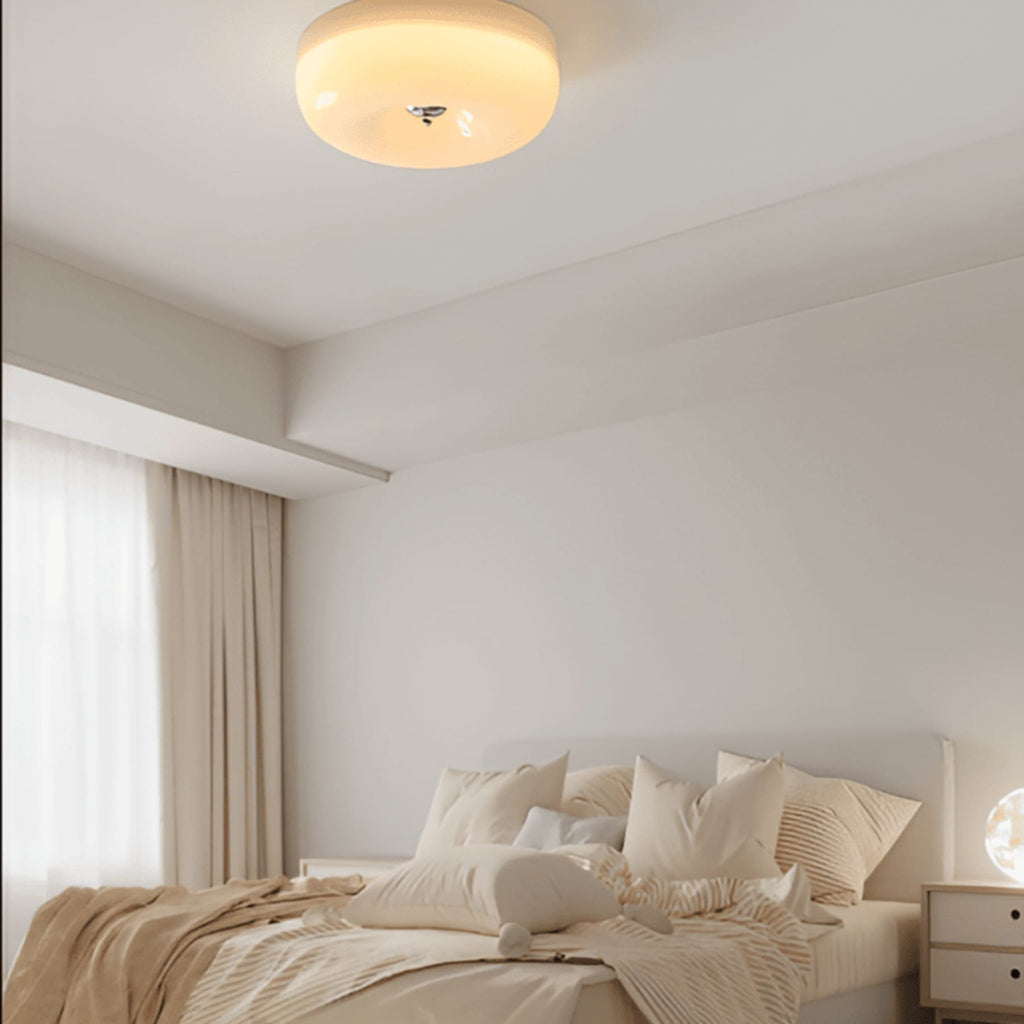 Retro Glass Flush Mount Ceiling Light For Living Room — Halden Lighting