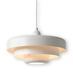 Retro Glass Pendant Light With Warm LED Glow in White — Halden Lighting