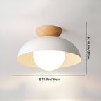 Modern Wood Semi-Flush Ceiling Light for Living Room — Halden Lighting