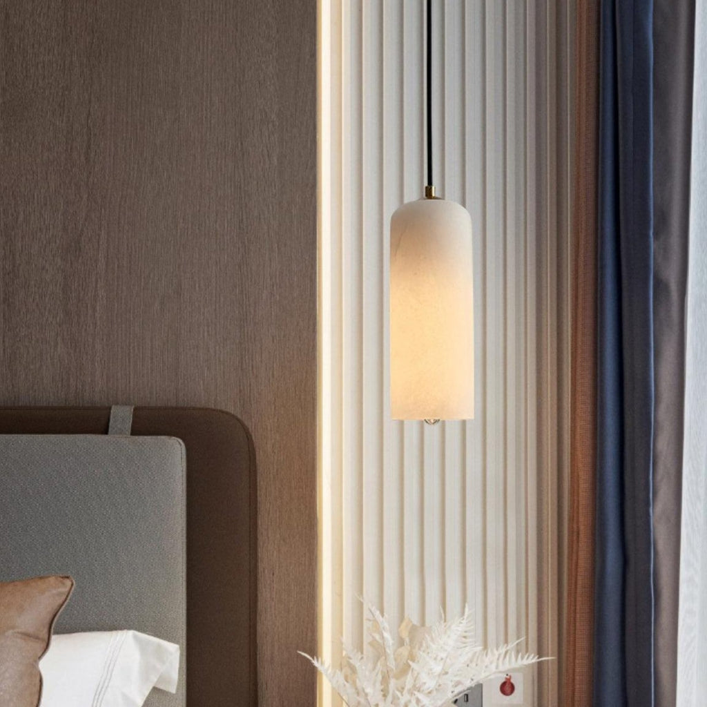 Modern Marble Pendant Light With Warm LED Glow in Warm White — Halden Lighting
