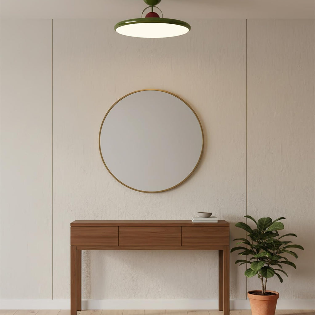 Modern Metal Semi-Flush Ceiling Light With Tri-Colour Dimming — Halden Lighting