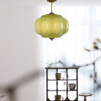 Retro Wrought Iron Glass Semi-Flush Ceiling Light With Tri-Colour Glow — Halden Lighting