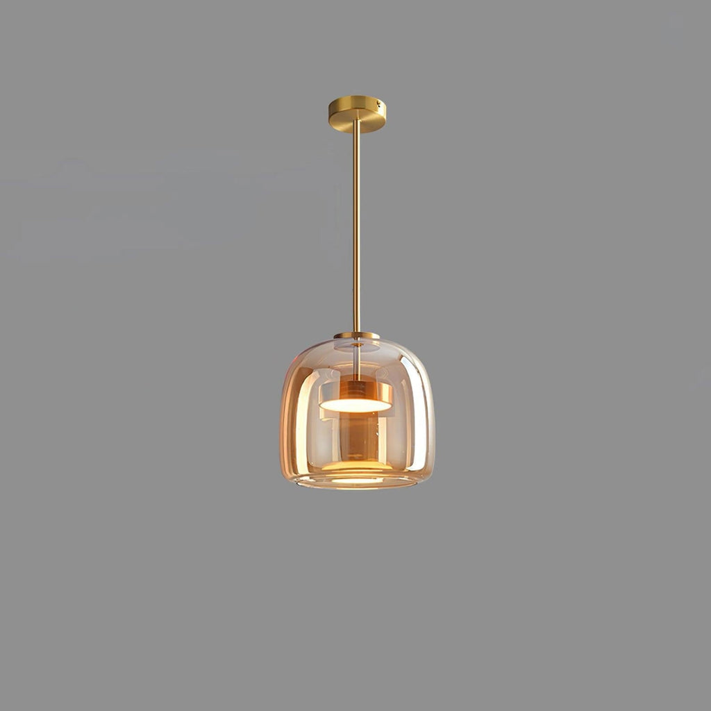 Modern Glass Pendant Light With USB Rechargeable Battery in Gold — Halden Lighting