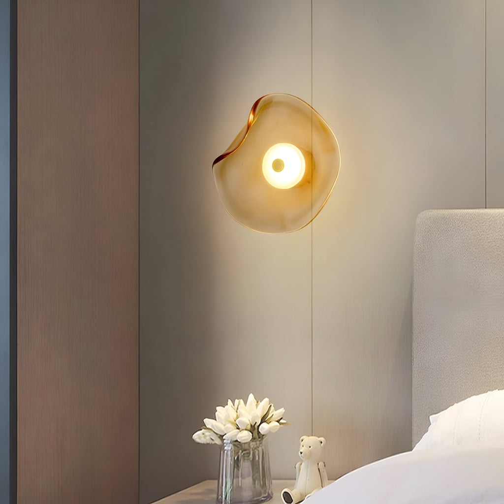 Modern Glass Wall Light With Warm LED Glow — Halden Lighting