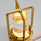 Modern Metal Rechargeable Table Lamp With Tri-Colour Dimming — Halden Lighting