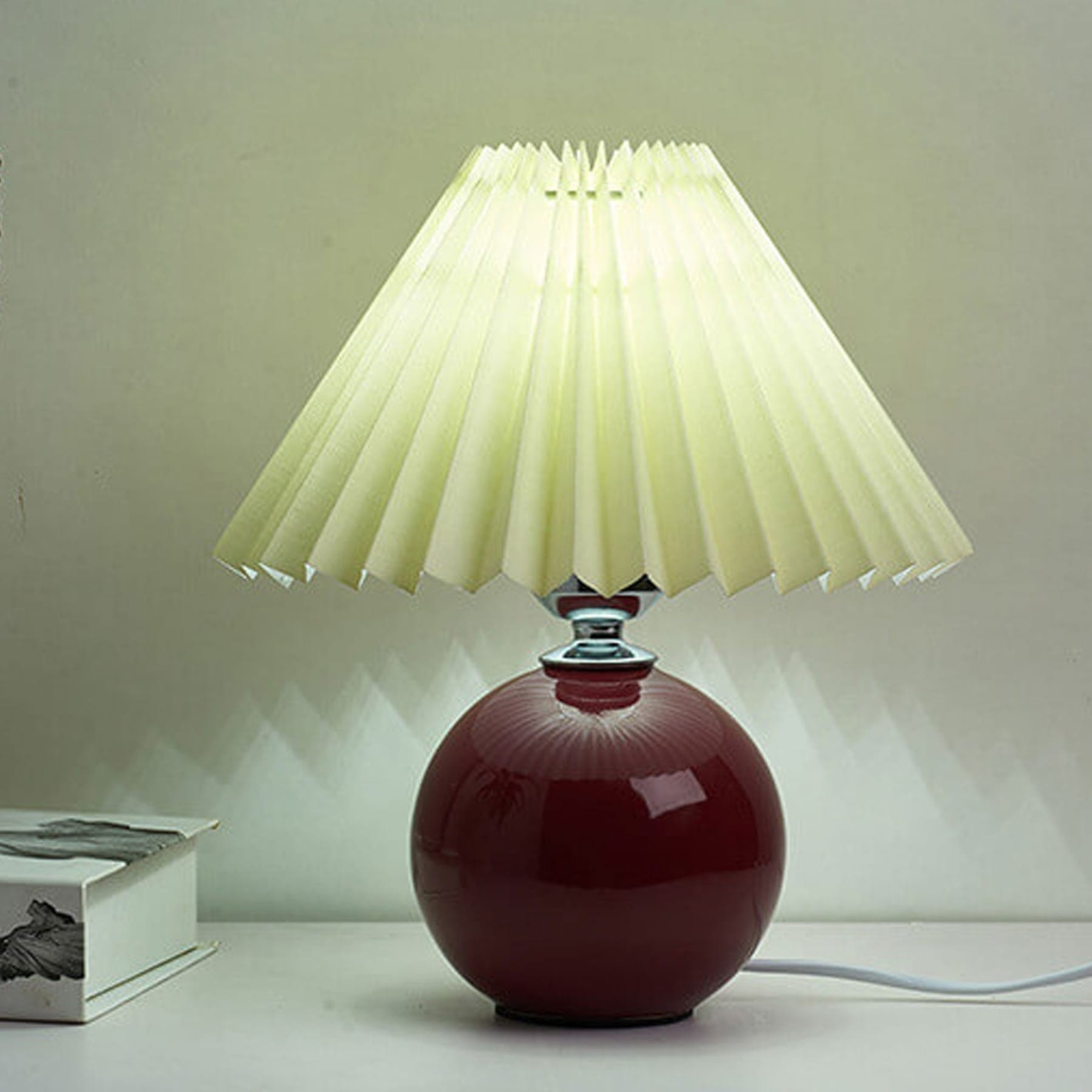Retro Ceramic Table Lamp With Warm LED Glow — Halden Lighting