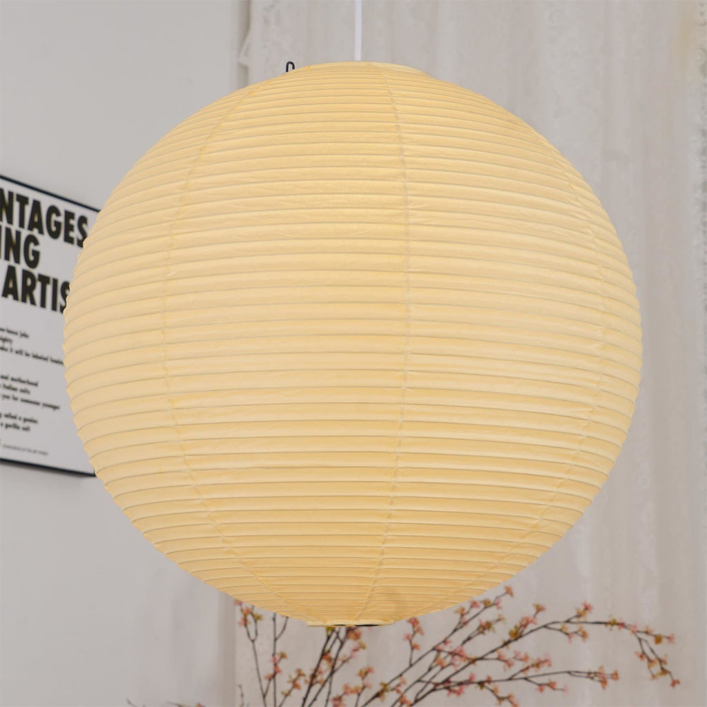 Minimalist Round Lantern Pendant Light With Fabric Shade — Halden Lighting