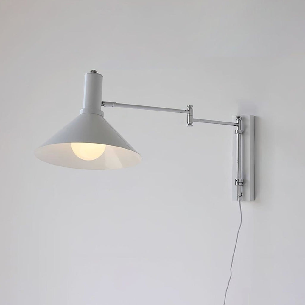 Retro Metal Wall Light With Tri-Colour LED Glow in White — Halden Lighting