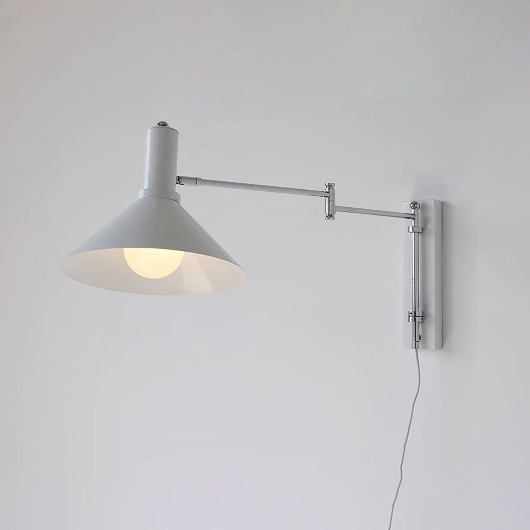 Retro Metal Wall Light With Tri-Colour LED Glow in White — Halden Lighting