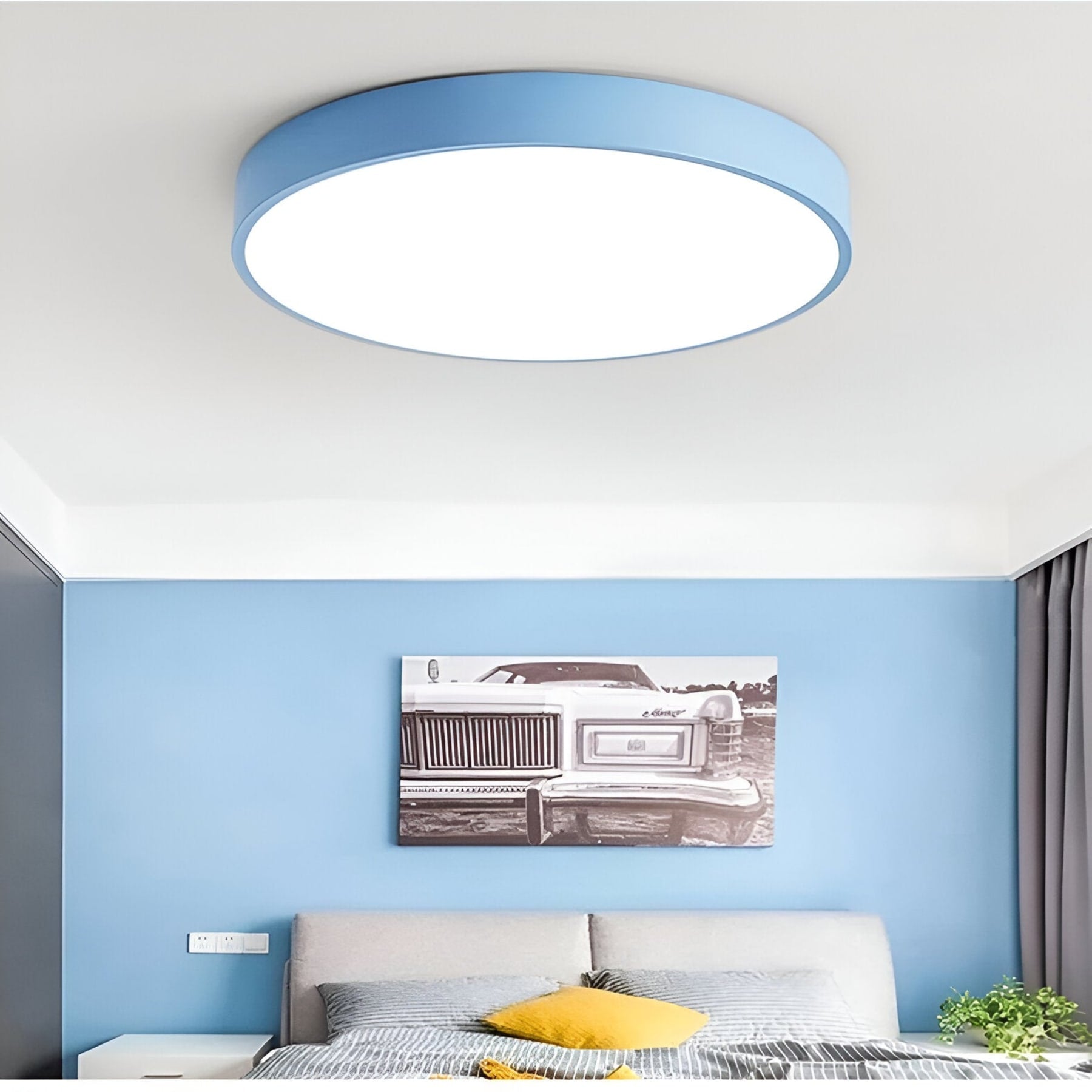 Modern Metal Flush Mount Ceiling Light With Stepless Dimming — Halden Lighting