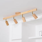 Modern Linear Walnut Wood Ceiling Light for Living Room — Halden Lighting
