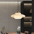 Modern Glass Pendant Light With Warm LED Glow for Dining Room — Halden Lighting