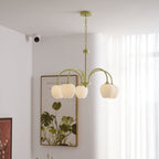 Retro Metal And Glass Chandelier With Included Bulbs For Living Room — Halden Lighting