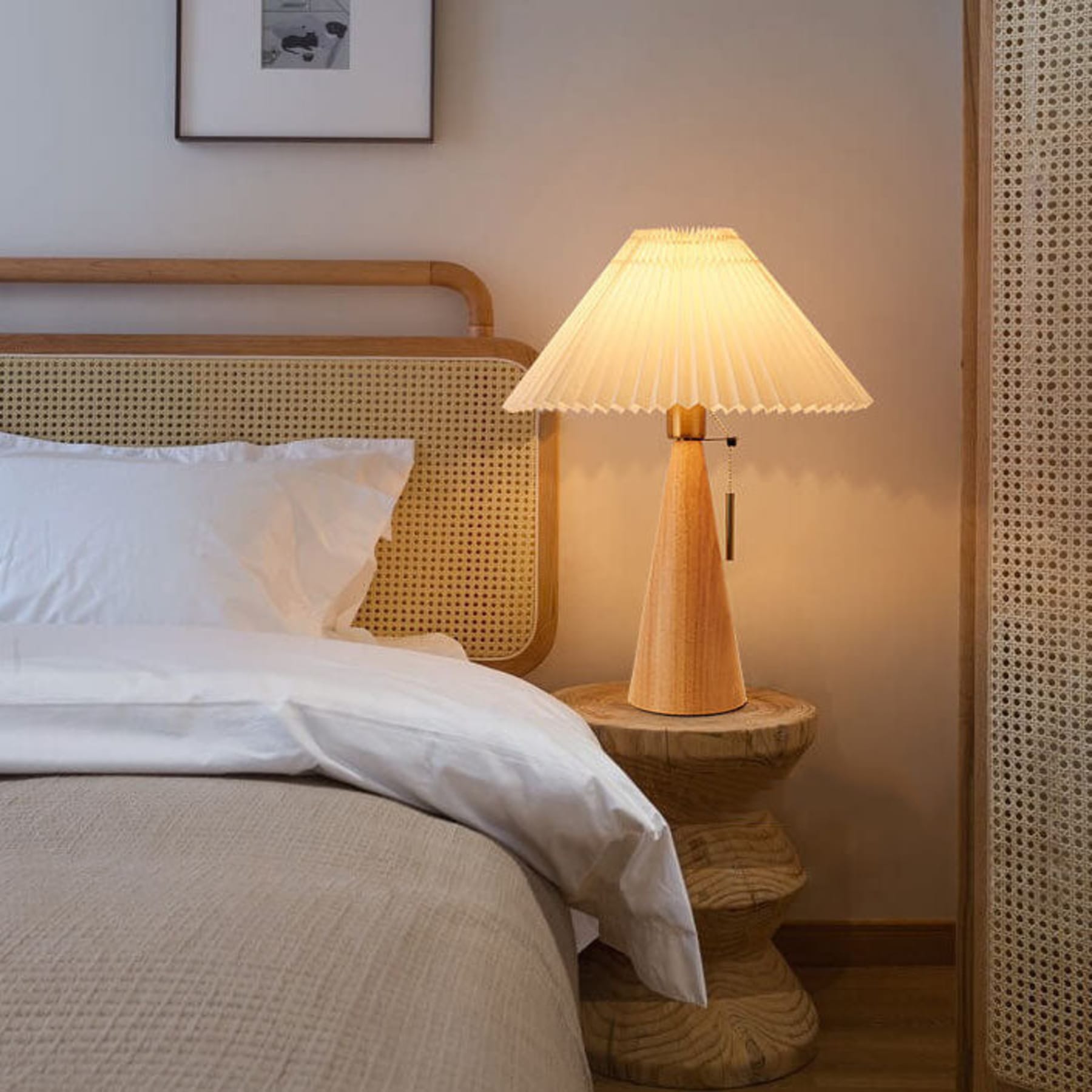 Scandinavian Wood Table Lamp With Warm LED Glow — Halden Lighting