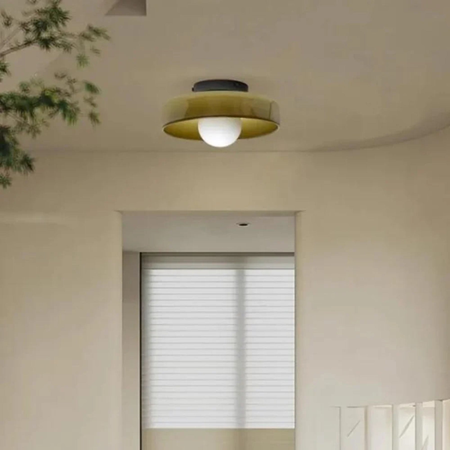 Retro Glass Flush Mount Ceiling Light With Warm LED Glow — Halden Lighting