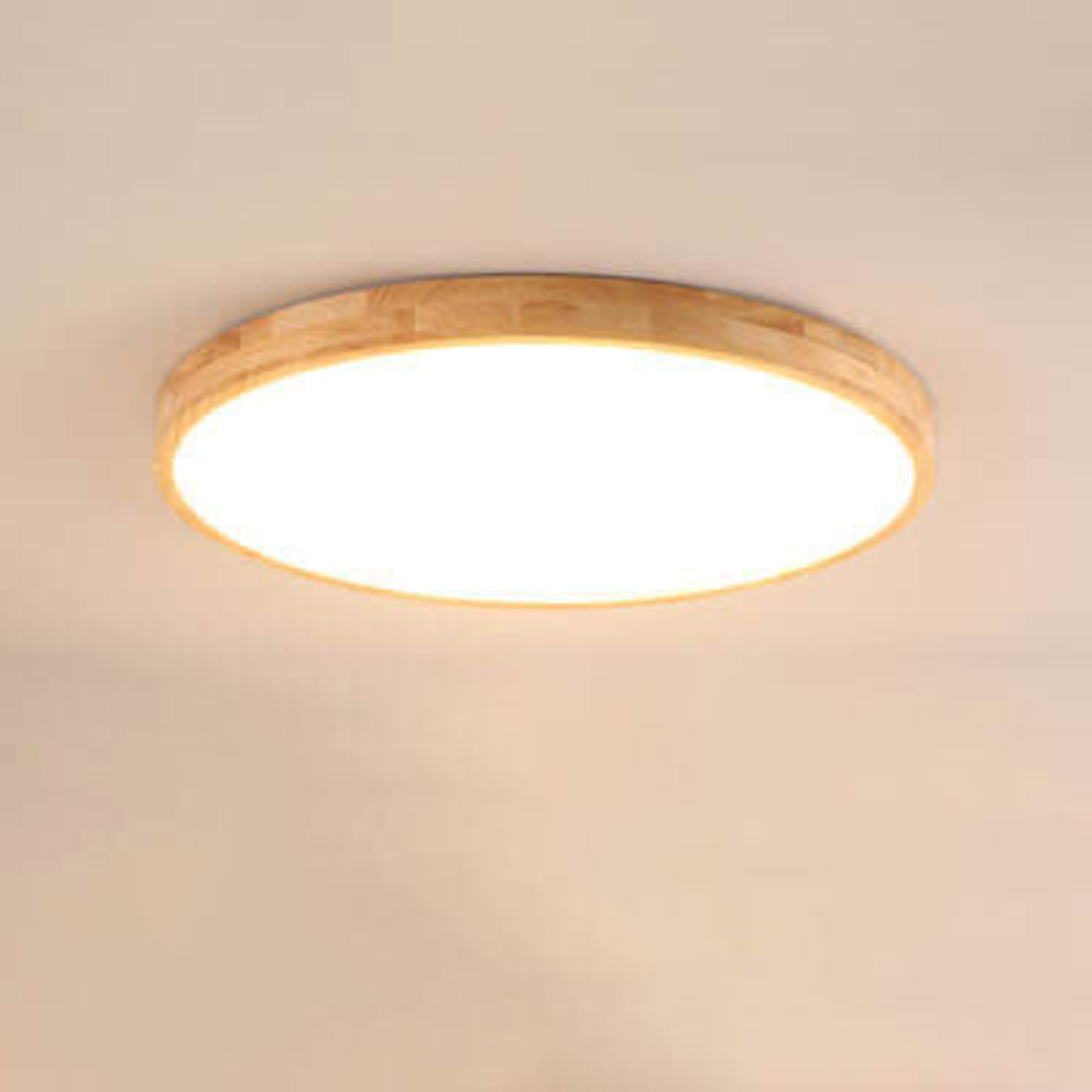 Scandinavian Wood Flush Mount Ceiling Light With Integrated LED — Halden Lighting