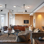 Modern Linear Metal Ceiling Light for Living Room — Halden Lighting