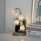 Retro Glass Table Lamp With Warm LED Glow — Halden Lighting
