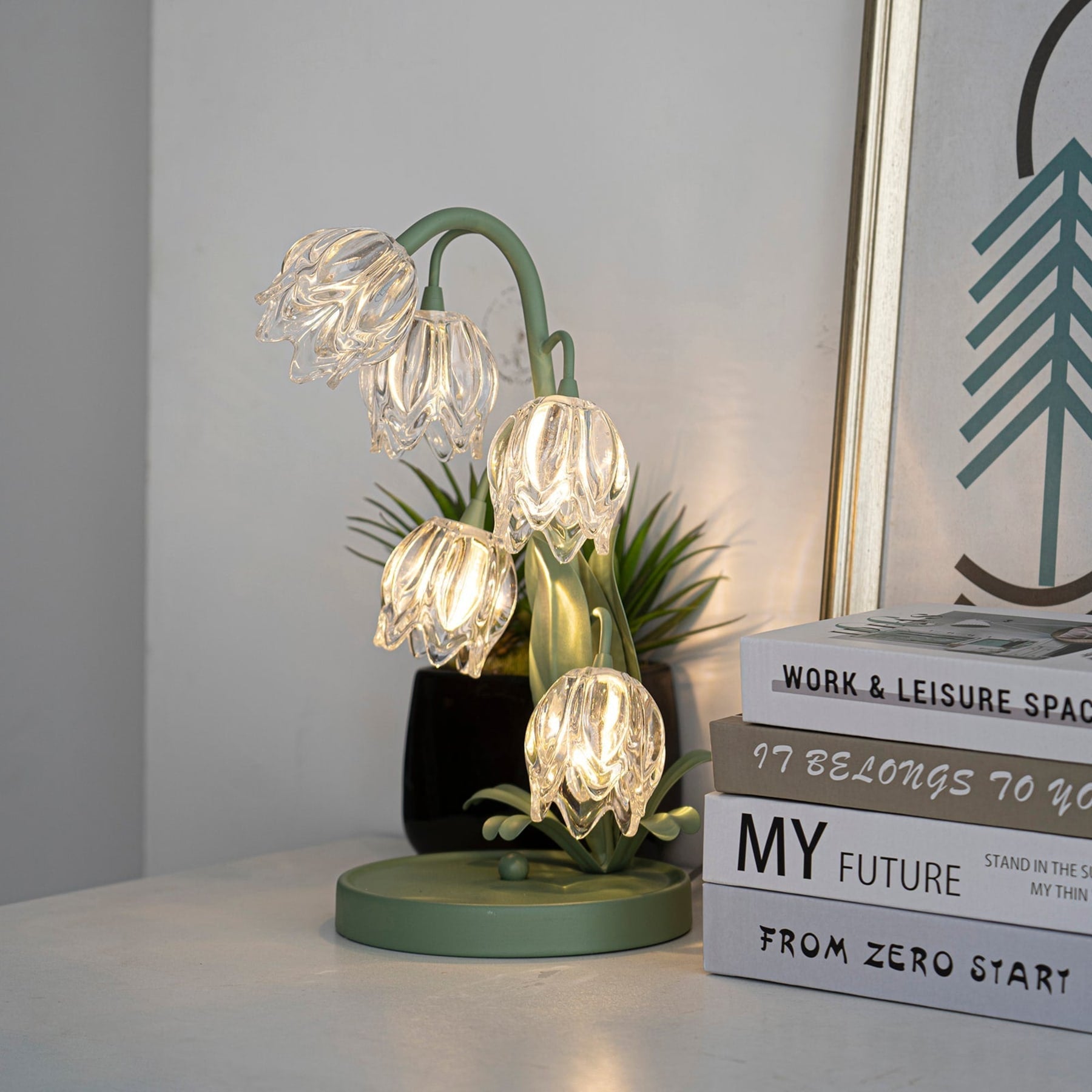 Retro Glass Table Lamp With Warm LED Glow — Halden Lighting