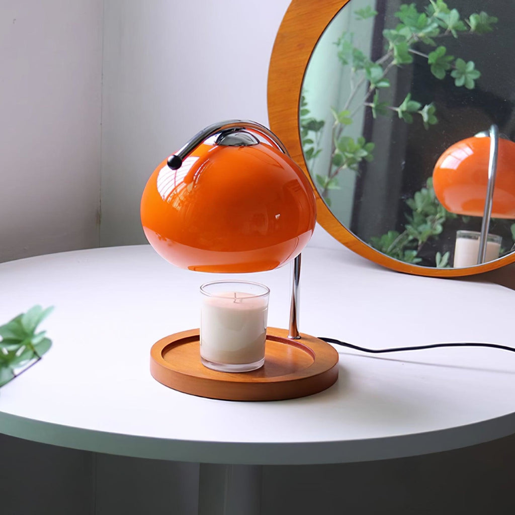 Modern Wood and Glass Table Lamp With Warm Daylight Glow — Halden Lighting