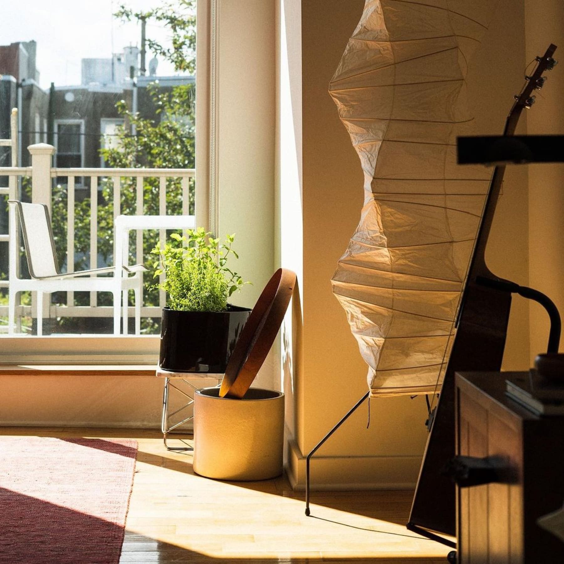 Modern Rice Paper Floor Lamp for Living Room and Bedroom — Halden Lighting