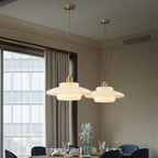 Modern Glass Pendant Light With Warm LED Glow for Dining Room — Halden Lighting