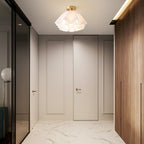 Modern Copper and Acrylic Semi-Flush Ceiling Light With Dimmable Glow — Halden Lighting