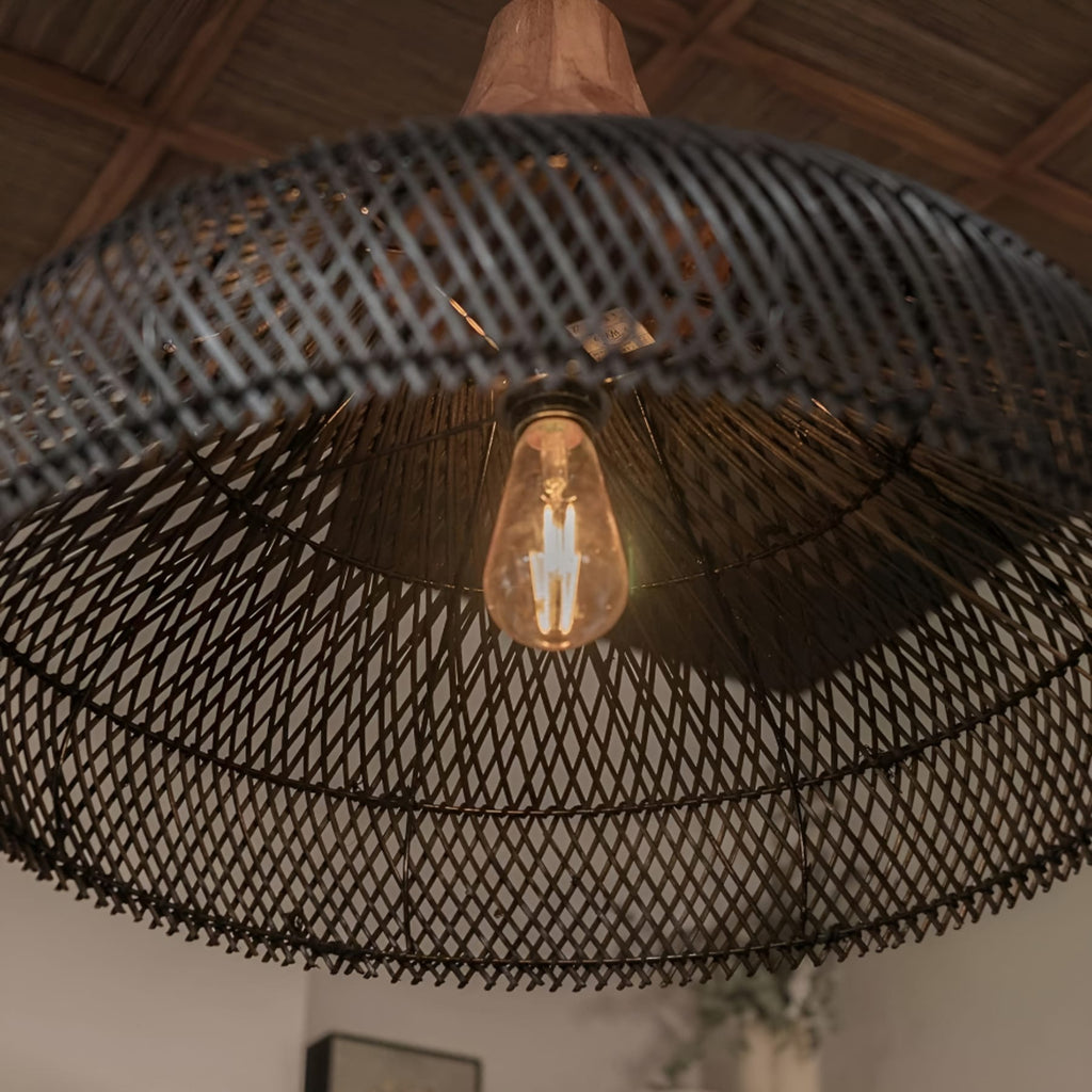 Bohemian Rattan Pendant Light With Warm LED Glow — Halden Lighting