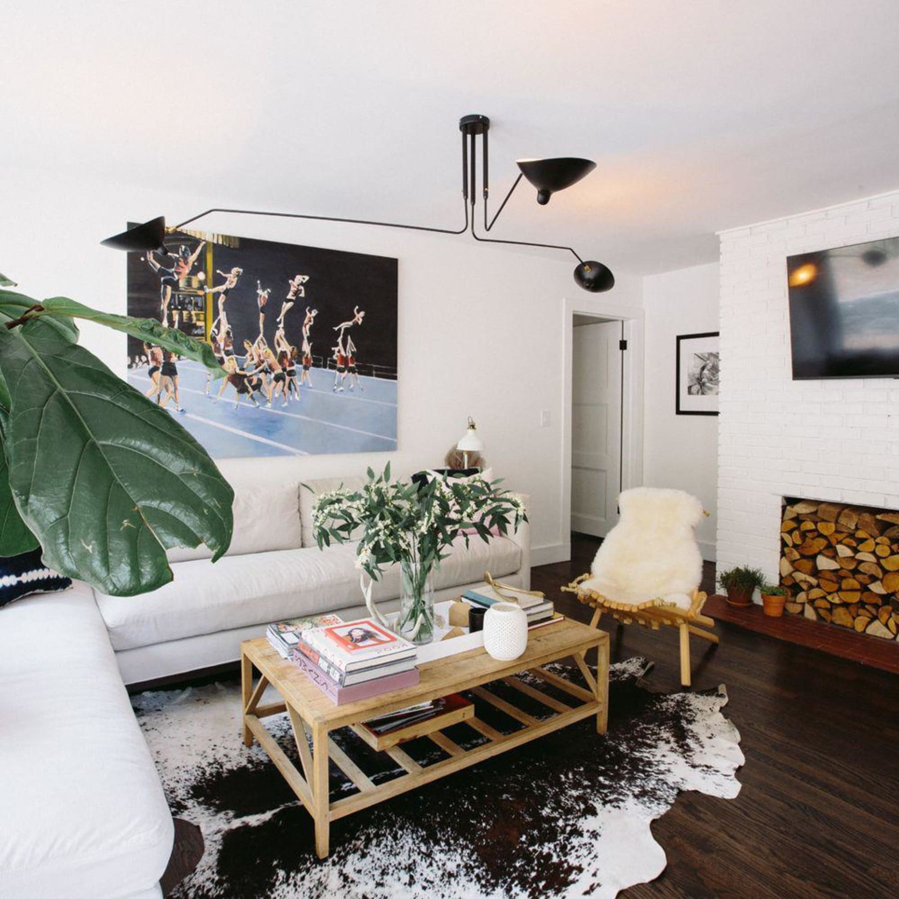 Modern Linear Metal Ceiling Light for Living Room — Halden Lighting