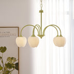 Retro Metal And Glass Chandelier With Included Bulbs For Living Room — Halden Lighting
