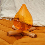 Modern Bamboo and Wood Table Lamp With Warm LED Glow — Halden Lighting