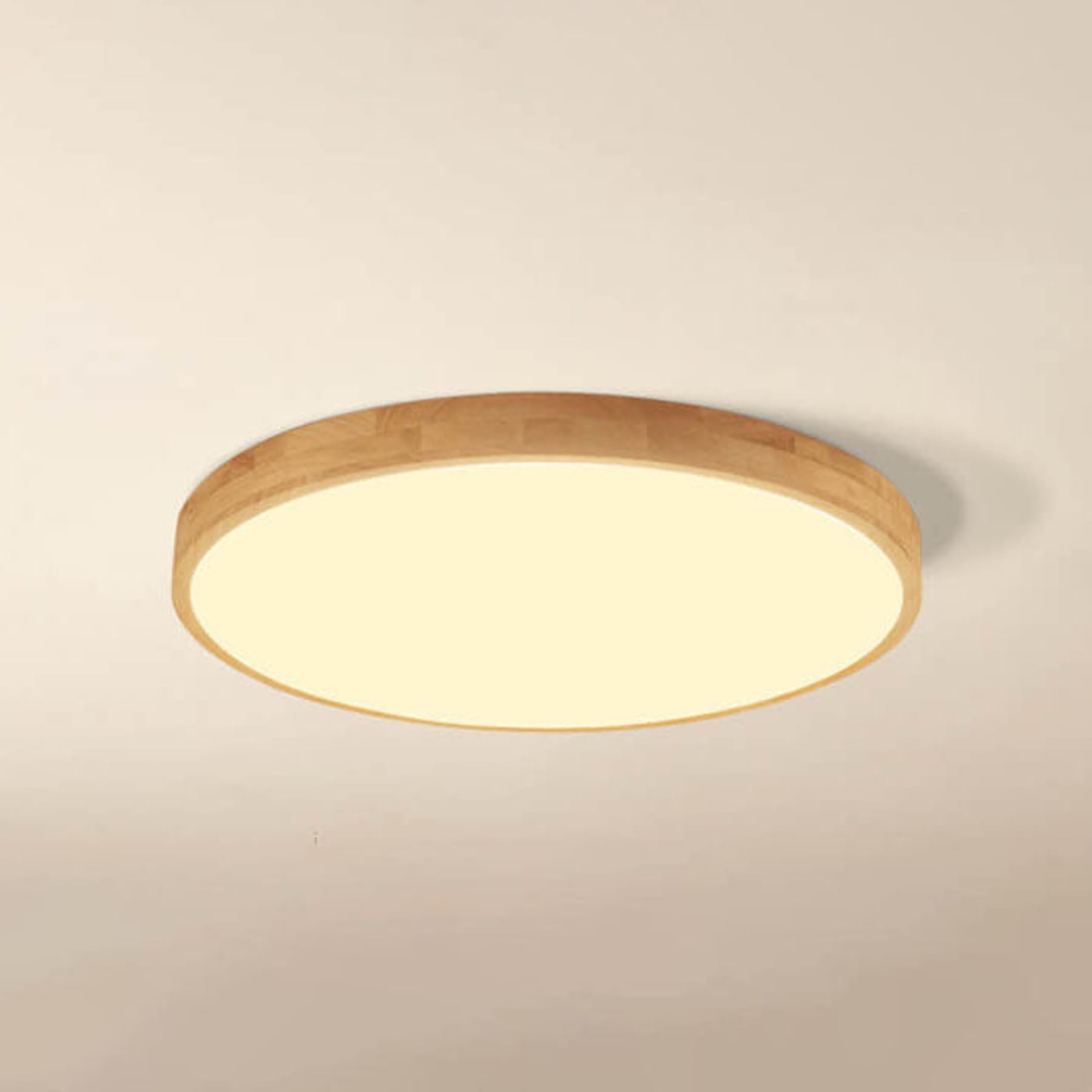 Scandinavian Wood Flush Mount Ceiling Light With Integrated LED — Halden Lighting