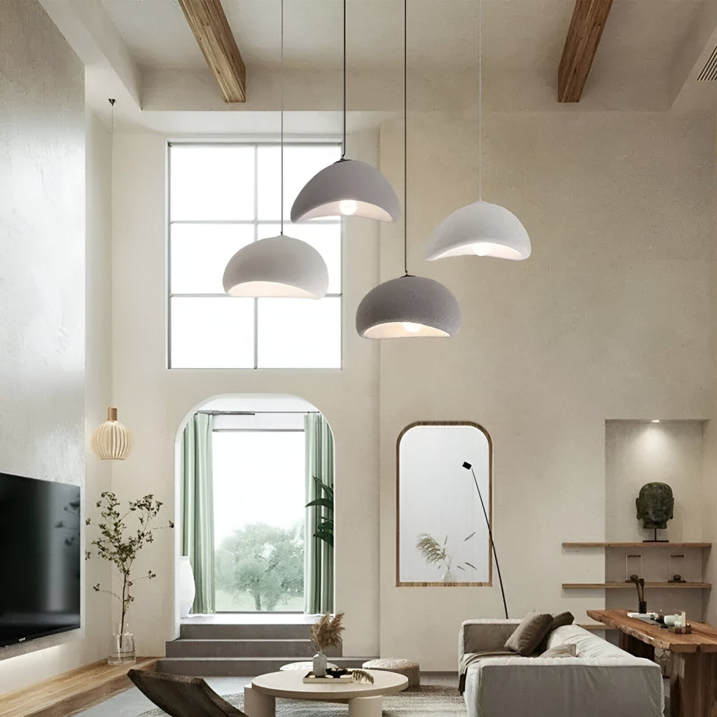 Modern Stone Pendant Light With Matte Finish for Living Room — Halden Lighting
