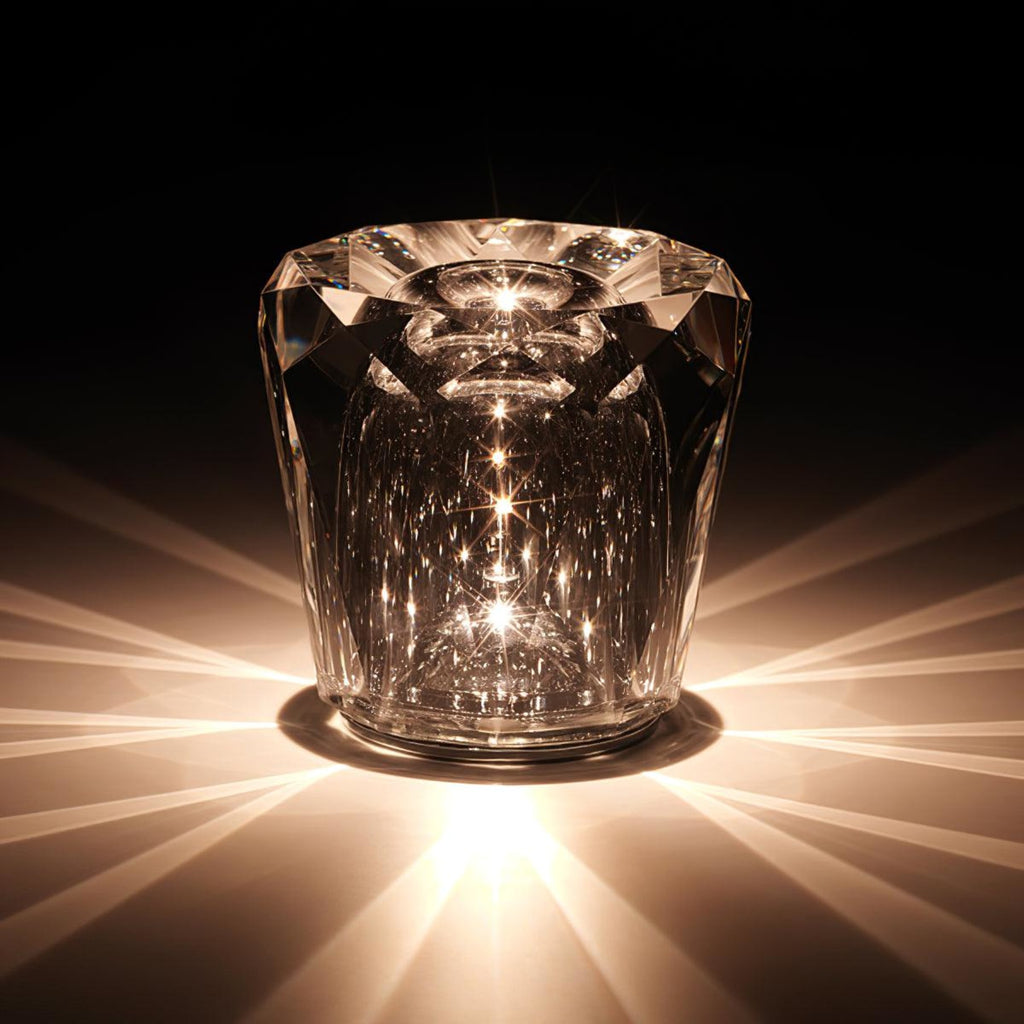 Modern Crystal Table Lamp With Warm LED Glow for Living Room — Halden Lighting
