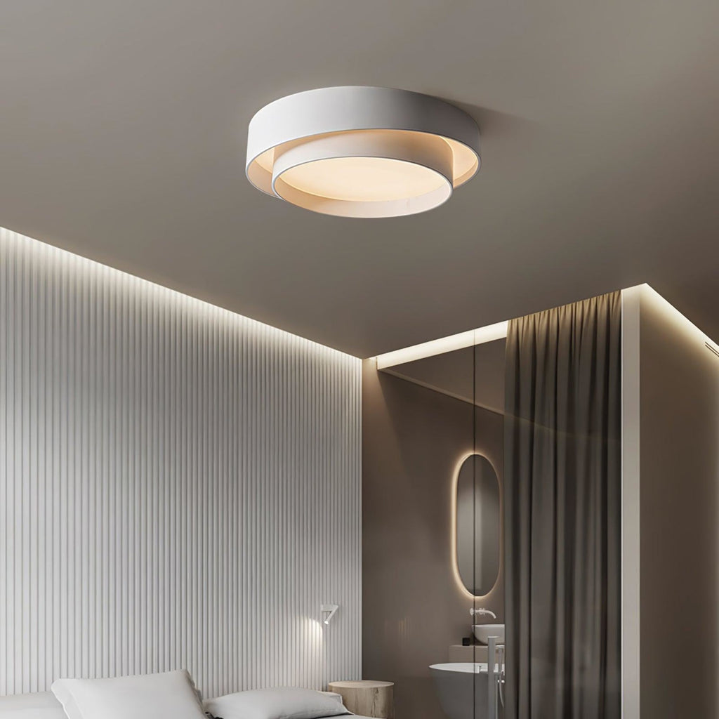 Modern Metal Flush Mount Ceiling Light With Cool Daylight Glow — Halden Lighting